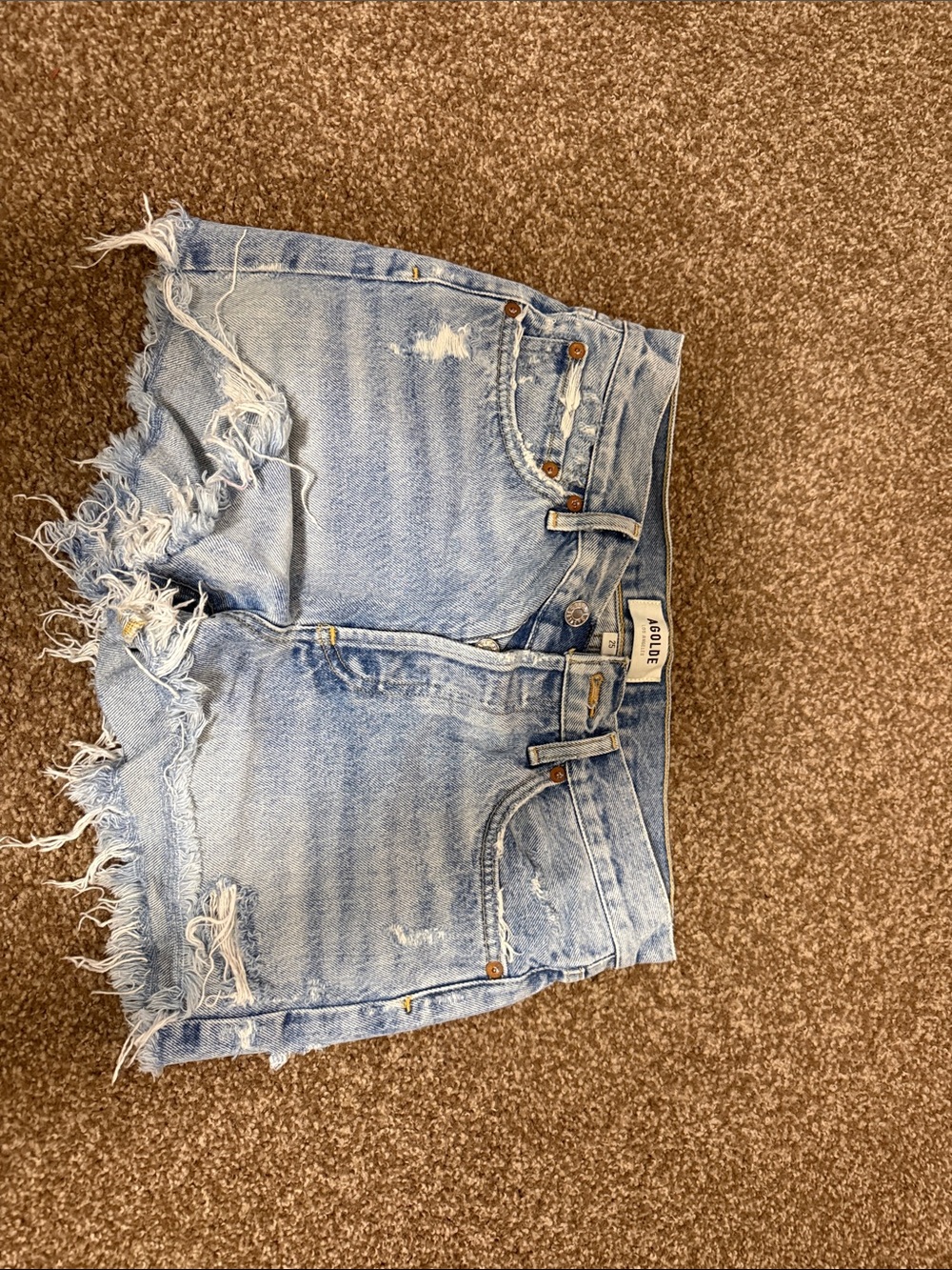Goldie Light Blue Distressed Cutoff Denim Shorts
